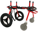 オーストラリアン・テリアにぴったりの【K-9社製】4輪車椅子（オーダーメイド）S（5.1〜11kg）レッド/ブルー/シルバー